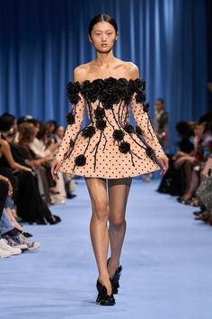 Balmain Spring 2024 Ready-to-Wear Collection | Vogue Black, Flowers, Vogue, A Dress, Ready To Wear, Fashion Week