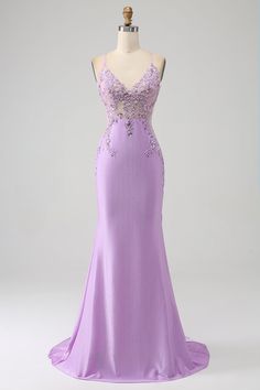 Lilac Prom Dress Mermaid, Lilac Prom Dress, Prom Dress Mermaid, Dresses With Appliques, Violet Pastel, Purple Prom, Evening Dresses Cocktail, Vestidos Prom, Handmade Dresses