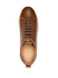 Scarosso Joseph Leather Sneakers - Farfetch Brown Lace-up Sneakers With Embossed Logo, Classic Brown Business Sneakers, Calf Leather Lace-up Sneakers With Leather Sole, Classic Brown Wingtip Sneakers, Brown High-top Lace-up Shoes With Leather Sole, Brown High-top Lace-up Shoes With Contrast Sole, Brown High-top Lace-up Shoes With Rubber Sole, Brown High-top Lace-up Shoes With Textured Sole, Brown Low-top Lace-up Shoes With Textured Sole