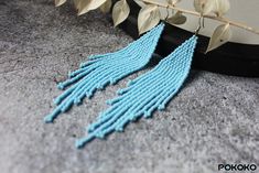 Chandelier Luxury, Blue Beaded Earrings, Beadwork Earrings, Long Earring, Luxury Earrings, Earrings Long, Seed Bead Earrings, Fringe Earrings, Bead Earrings