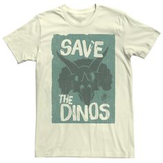 You'll look dino-mite wearing this men's Jurassic Park tee. Crewneck Short sleeves FABRIC & CARE Cotton Machine wash Imported Color: Natural. Gender: male. Age Group: adult. Pattern: Graphic. Dino Tee, Fallen Kingdom, Dino Shirt, Jurassic World Fallen Kingdom, Falling Kingdoms, Dinosaur Shirt, Cool Fits, Pattern Graphic, Jurassic World