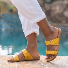 Step into support with Justine, a simple slide sandal made for both summer dresses and casual all-day wear. Dansko Shoes, Sandals For Sale, Sandal Fashion, Strap Heels, High Quality Leather, Slide Sandals, Black Sandals, Clogs, Full Length