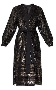 BCBGMAXAZRIASequin Wrap Dress - Runway Catalog Chevron Outfit, Sequin Wrap Dress, Scalloped Lace Dress, Runway Dresses, Luxury Women Fashion, Black Dresses Casual, Black Wrap Dress, Lace Bodice, Black Sequins