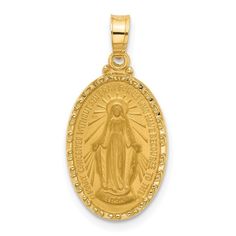 Miraculous Medal, Oval Pendant, Charms, Satin, Pendant