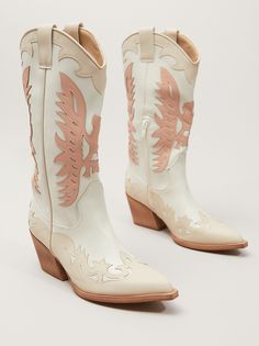 These boots feature intricate firebird embroidery adorning the shaft and a classic Western silhouette. Add a touch of boho magic to your festival outfit. Western Silhouette, Uzun Boy, Fall Footwear, Booties For Women, Fall Shoes, Stone Design, Altar'd State, Firebird, Festival Outfit