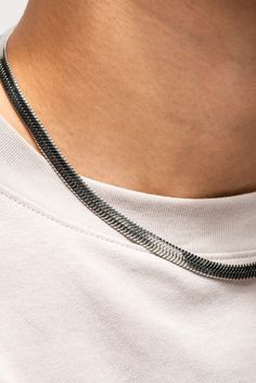 Did you want something that has the best of two different worlds? This herringbone chain necklace will do just that as it's minimal and sleek from afar, but bold and daring once you come close. Perfect for any type of occasion, both formal and casual. Size Length: 16 in (40.64 cm)Width: 0.25 in (0.64 cm) QualityThese herringbone chain necklaces are made with stainless steel, so they're made to last. Fastened by a large lobster claw clasp, it allows you to clip the chain together with ease. Impor Trendy Silver Herringbone Snake Chain Necklace, Silver Herringbone Necklace With Snake Chain, Trendy Silver Herringbone Necklace, Minimalist Everyday Herringbone Metal Necklace, Minimalist Double Chain Herringbone Necklace, Silver Minimalist Herringbone Chain Necklace, Minimalist Silver Herringbone Necklace, Two Different Worlds, Herringbone Chain Necklace