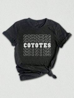 Are you a Coyotes fan looking to showcase your school spirit and support your sports team? Look no further! Introducing our Team Mascot Shirt, the perfect addition to your collection of school group tees.

Featuring a vibrant design that highlights the fierce Coyotes team mascot, this shirt brings together both style and spirit.⚾

Crafted from premium quality fabric, our Coyotes Team Shirt offers ultimate comfort and durability, allowing you to wear it proudly at every game, pep rally, or school High School Sports Shirts, School Sports Shirts, Team Spirit Shirts, Mascot Shirt, School Spirit Shirts, Team Mascots, Pep Rally, High School Sports, School Tees