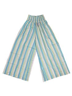 These amazing one size fits most palazzo pants are a fun and comfortable pair. The pant features a shirred waistband and comes with an adorable matching drawstring bag. Made of 100% rayon. Green Cotton Harem Pants For Vacation, Green Cotton Wide Leg Pants For Day Out, Green Harem Pants With Elastic Waistband For Beach, Trendy Cotton Beach Pants, Green Cotton Wide Leg Pants For Vacation, Trendy Green Summer Harem Pants, Trendy Green Harem Pants For Summer, Trendy Wide Leg Harem Pants For Vacation, Trendy Stretch Wide Leg Pants For Beach