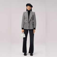 Gorgeous Houndstooth Blazer From Zara. Double Breasted. Gold Buttons. Faux Front Pockets. Nwot Elegant Double-breasted Houndstooth Outerwear, Chic Houndstooth Winter Outerwear, Winter Houndstooth Outerwear For Business Casual, Tailored Houndstooth Outerwear For Winter, Chic Houndstooth Long Sleeve Outerwear, Chic Houndstooth Outerwear For Office Wear, Chic Long Sleeve Houndstooth Blazer, Elegant Winter Houndstooth Outerwear, Double-breasted Houndstooth Outerwear For Office