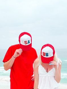 The USA Red Hat from Sassy Shortcake is a Red trucker style mesh hat with a white front and glitter USA text in the center. One size fits most. Sassy Shortcake, Patriotic Dresses, Mesh Hat, Red Hat, Red Hats, Ethiopia, Brunei, Glitter, Mesh