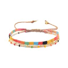 Colorful, fun and very stackable, Mishky's adjustable woven and beaded Maya bracelet is perfect for an active lifestyle. Check out the Color Blocked Palate! Trendy Wrap Bracelet With Colorful Beads For Gift, Multicolor Stackable Friendship Bracelets For Beach, Adjustable Rainbow Beaded Bracelets For Everyday, Adjustable Colorful Bohemian Beaded Bracelets, Multicolor Beaded Wrap Bracelet For Friendship, Trendy Hand-strung Friendship Bracelets For Festivals, Colorful Adjustable Bohemian Beaded Bracelets, Multicolor Beaded Friendship Wrap Bracelet, Trendy Festival Hand-strung Friendship Bracelets