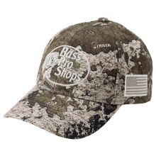 a camo hat with an american flag on the front and back, says bus to shop