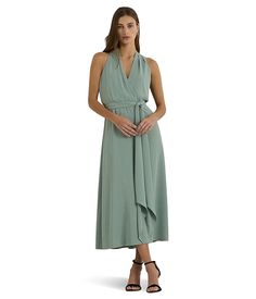 LAUREN Ralph Lauren Georgette Halter Cocktail Dress Ralph Laurent, Halter Cocktail Dress, Ralph Lauren Green, Cocktail Evening Dresses, Lauren Green, Norma Kamali, Ralph Lauren Dresses, Versace Jeans, Ralph Lauren Womens