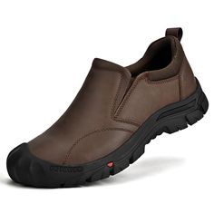 PRICES MAY VARY. Durable and Breathable Upper: Waterproof leather upper shoes featuring pull-on styling with inset dual elastic gores for better fit. Rubber Toe Cap Toe: Bruise plate for protection on uneven surfaces;High abrasion rubber toe guard for added durability. Rubber Outsole: Multiple lug patterns to maximum traction on wet and dry surfaces.Non marking rubber outsoles leaves no imprints when walking indoors. Soft Comfort: The removable dual-density EVA insole and breathe mesh helps reli Walking Indoors, Casual Loafers, Kids Luggage, Outdoor Hiking, Work Shoes, Wet And Dry, Loafer Shoes, Backpacking, Trekking