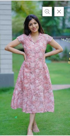 Hakoba Aline Dress, Neck And Back Designs For Kurtis, Printed Hakoba Kurta Designs, Casual Frock Designs For Women, Ladies Frock Design Simple, Frock Models With Saree, Cotton Dress Stitching Ideas, Traditional Frock Designs, Cotton Aline Frocks For Women