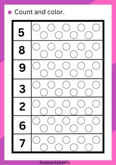 the printable worksheet for counting numbers