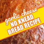 there is no knead bread recipe on the plate with it's yellow ribbon