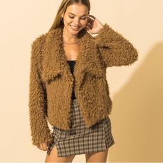 Adorable New Open Front Hyfve Faux Fur Teddy Jacket. Measures Approximately 24 Inches Front Length 18 Inches Back Length And 23 Inches Armpit To Armpit. Trendy Fur Coat With Faux Fur Trim For Fall, Trendy Faux Fur Trim Coat For Fall, Fitted Long Sleeve Fur Coat For Fall, Trendy Faux Fur Trim Outerwear For Fall, Trendy Fall Outerwear With Faux Fur Trim, Trendy Brown Fur Coat For Fall, Trendy Brown Faux Fur Outerwear, Cozy Fall Outerwear With Faux Fur Trim, Casual Faux Fur Outerwear With Long Sleeves