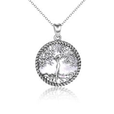 PRICES MAY VARY. 🌲 ❤️ Design:Tree of life symbol of good luck,health,growth and strength.The tree of life necklace inlaid with white mother of pearl shell,simple, elegant and charming. 🌲 ❤️ Material: 925 sterling silver plus with Oxidation process , hypoallergenic,tarnish resistant,nickel-free,lead-free,cadmium-free,suitable for long-term wear,especially sensitive skin women. 🌲 ❤️ Tree of life pendant :1.22*0.88 inch.Chain length: 18 + 2 inch extension chain.Packaged in an elegant gifts box,P Women Tree, Pearl Tree, Tree Of Life Symbol, Gifts Box, Tree Of Life Jewelry, Life Symbol, Men Gifts, Mother Of Pearl Necklace, Sterling Pendant