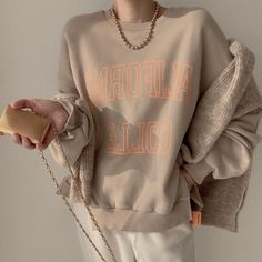 Product information:Pattern: letters/numbers/textStyle: Casual/Street/Punk/Hip Pop/Preppy/VintageFabric name: TencelColor: khaki. gray. white. blackStyle type: fresh and sweetDescription:ï»?span data-mce-fragment="1">Designed with letters pattern at front. features drop shoulders detailing.Size Information:Size: one size Cream Long Sleeve Sweatshirt With Letter Print, Cream Long Sleeve Letter Print Sweatshirt, Trendy Beige Crew Neck Sweatshirt, Cream Winter Top With Letter Print, Cream Letter Print Top For Winter, Cream Tops With Letter Print For Winter, Brown Letter Print Sweatshirt For College, Gray Sweatshirt For Fall Campus, Trendy Gray College Sweatshirt