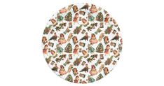 a white plate with christmas images on it