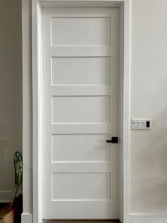 an open door in a white room