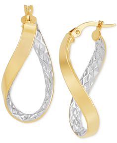 in stock Macy's Oval Gold Jewelry, Macy's Hallmarked Earrings, Twist Hoop Earrings, Jewelry Repair, Elevate Your Style, 10k Gold, Online Jewelry, Your Style, Jewelry Watches