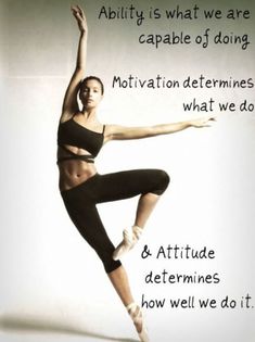 a woman doing yoga poses with the caption'ability is what we are capable of doing motivation determines what we do and determine how well we do it