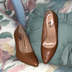 Beautiful Beige Heels Brand New Never Been Used. In Great Condition Size 7 Brown Pointed Toe Synthetic Heels, Synthetic Wedge Court Shoes With 4-inch Heel, Brown Low Heel Synthetic Heels, Beige Heels, For Life, Shoes Women Heels, Shoes Heels, Size 7, Women Shoes