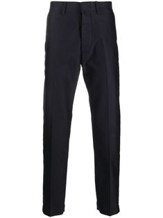 TOM FORD straight-leg Cotton Chino Trousers - Farfetch Navy Cotton Chinos Straight Pants, Navy Cotton Straight Chinos, Straight Silhouette Cotton Bottoms With Five Pockets, Straight Silhouette Cotton Bottoms For Workwear, Cotton Straight Silhouette Bottoms For Work, Cotton Bottoms With Five Pockets In Straight Silhouette, Cotton Bottoms With Straight Silhouette For Work, Business Chinos With Belt Loops And Straight Hem, Business Chinos With Straight Hem And Belt Loops