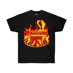 Elevate your style with our Whoooa Now Fire Flame Oversized Graphic Unisex Comfort T-Shirt - a must-have addition to your wardrobe for those who appreciate bold and unique fashion statements. Crafted from high-quality materials, this unisex tee offers both comfort and style, making it a versatile choice for casual wear. Made from 100% cotton (please note that fiber content may vary for different colors), this tee boasts a medium fabric weight of 5.3 oz/yd² (180 g/m²) and a classic fit that runs true to size. What sets this tee apart is its eye-catching design. With oversized fire flame graphics, it's more than just a t-shirt; it's a statement piece. Whether you're a fan of Guy Fieri's bold style, a My Chemical Romance enthusiast, or simply someone who appreciates streetwear fashion and Har Funny Slogan Shirt For Streetwear, Birthday Graphic Tee Shirt With Relaxed Fit, Graphic Tee Shirt With Relaxed Fit For Birthday, Relaxed Fit Graphic Tee Shirt For Birthday, Streetwear T-shirt With Funny Text In Ring-spun Cotton, Band Merch Cotton T-shirt As Gift, Funny Text T-shirt In Ring-spun Cotton For Streetwear, Ring-spun Cotton Tops With Funny Text For Streetwear, Streetwear Funny Text Crew Neck Shirt