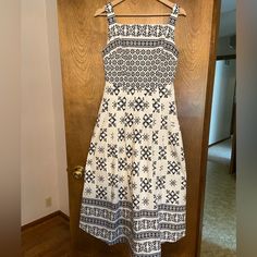 Nwt Boden Dress. Size 4l. Midi Dress. Color Navy/White. Stunning Dress With Pockets. Back Zip Closure. Square Neck. White Lined Knee-length Midi Dress, White Knee-length Lined Midi Dress, White A-line Lined Midi Dress, White A-line Midi Dress Lined, White A-line Sundress For Casual Wear, Casual White A-line Sundress, Cord Dress, Linen Dress Women, Boden Dress