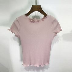 FREE SHIPPING T-Shirt Knitted JKP1356 Spring V-neck Knit T-shirt, Spring Knit V-neck T-shirt, Casual Ribbed T-shirt For Spring, Casual Stretch Knit T-shirt, Pink Short Sleeve Knit Tops, Pink Knit Top With Short Sleeves, Pink Knit Tops With Short Sleeves, Pink Knit Short Sleeve Tops, Trendy Pink Short Sleeve Knit Top