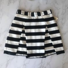 Brand New. Black And White Striped A-Line Skirt. Zipper Back Closure. Lining. Black And White Striped Mini Skirt, Chic Forever 21 Skirt For Day Out, Chic White Forever 21 Skirt, Chic Mini Skort By Forever 21, Forever 21 White Lined Skort, Chic Mini Skirt From Forever 21, Chic Fitted Skort From Forever 21, Forever 21 Chic Mini Skort, Chic Mini Skirt By Forever 21