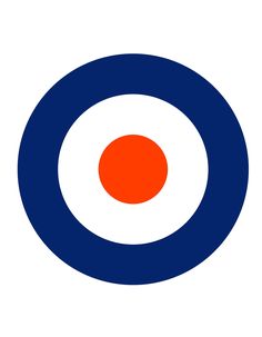 an orange and blue circle on a white background