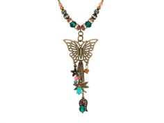 Unique vintage bohemian butterfly layered charm necklace accented with swarovski crystal beads. Bohemian Necklace With Butterfly Charm, Bohemian Layered Pendant Necklace, Bohemian Butterfly Charm Necklace As A Gift, Bohemian Butterfly Necklace With Charm As Gift, Bohemian Butterfly Charm Necklace For Gift, Bohemian Butterfly Charm Necklace As Gift, Bohemian Butterfly Charm Necklace Gift, Bohemian Butterfly Charm Jewelry For Gift, Bohemian Double Strand Necklace With Dangling Beads