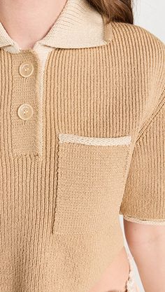 Jacquemus Le Polo Maille Arco Sweater | Shopbop Knit Workwear Tops With Pockets, Knit Tops With Pockets For Work, Medical Problems, Confident Woman, Healthcare Professionals, Simple Designs, Fabric Weights, New Arrivals, Short Sleeves