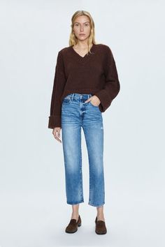 Cassie Super High Rise Straight - Central Vintage Spring 2024, Medium Blue, Stretch Denim, Straight Leg, High Rise, Shop Now, Blue