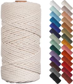 several colors of twine are shown next to each other