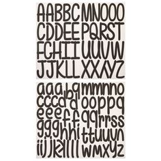 the letters and numbers are drawn in black ink on white paper, with different font styles