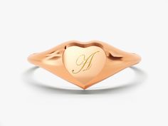 Solid gold Oval Signet Ring from your choice of yellow gold, white gold or rose gold, with 4 different size options. Customize this signet ring with your name, initials or monogram. This classic signet ring is perfect for everyday wear and can be used as a family crest, coat of arms ring, graduation ring, personalized gift or any other deserved reward. FEATURES Gold Kt Options: 14k (18k is also available with 1-2 days of more production time)Color Options: Yellow Gold, Rose Gold and White GoldAv Rose Gold Stamped 14k Initial Ring, Rose Gold Initial Ring Stamped 14k, Rose Gold 14k Stamped Initial Ring, Rose Gold Signet Ring With Initials, Rose Gold Initial Ring With Polished Finish For Anniversary, Anniversary Rose Gold Signet Ring With Polished Finish, Classic Personalized Heart Ring For Promise, Classic Personalized Rose Gold Initial Ring, Classic Personalized Heart Promise Ring