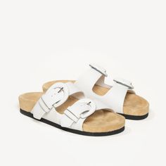 The Matilde - White - Leather - M.Gemi Trendy Leather Sandals With Tang Buckle, Chic Leather Sandals With Leather Trim, White Leather Sandals For Everyday, Everyday White Leather Sandals, White Leather Sandals With Rectangular Buckle, Modern Sandals With Buckle Closure For Work, Modern Buckle Closure Sandals For Work, White Leather Sandals For Work, Classic Sandals With Buckle Closure For Everyday