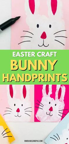 an easy bunny handprint craft for kids to make