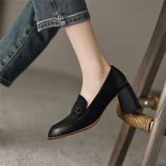 As low as US$62.50 Vintage Loafers, Business Casual, Block Heels, Loafers, Women Shoes, Heels