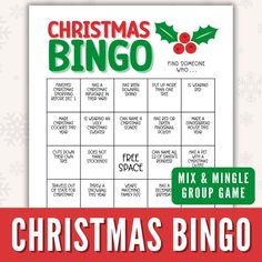 christmas bingo game with the words christmas bingo on it