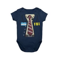 a baby bodysuit with a tie on it's chest and the words fbf