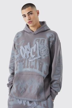 Oversized Graffiti Print Hoodie | boohooMAN USA Hoodie Mockup, Athleisure Trend, Tall Men, Tall Hoodies, Tall Pants, Upgrade Your Look, Graffiti Prints, Sweatshirt Set, Comfy Tops