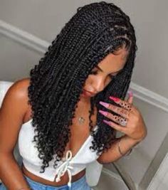 Short Box Braids, Twist Braid Hairstyles, Box Braids Styling, Braids With Curls, Girls Hairstyles Braids, Girls Braids