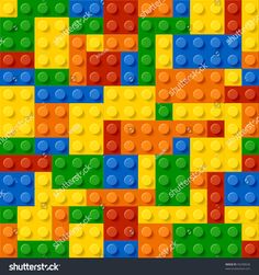 an abstract background made up of legos in different colors and sizes, including red, yellow, green, blue, and orange