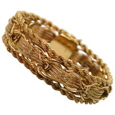 Luxury Yellow Gold Bracelet With Intricate Design, Luxury Ornate Gold Jubilee Bracelet, Luxury Ornate Yellow Gold Bracelet, Luxury Yellow Gold Victorian Bracelet, Gold Woven Bracelet, Ribbon Bracelet, Retro Bracelet, Ribbon Bracelets, Woven Ribbon